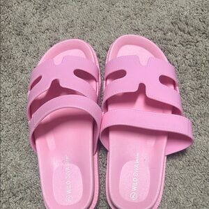 Wild Diva Light Pink Slide Sandals